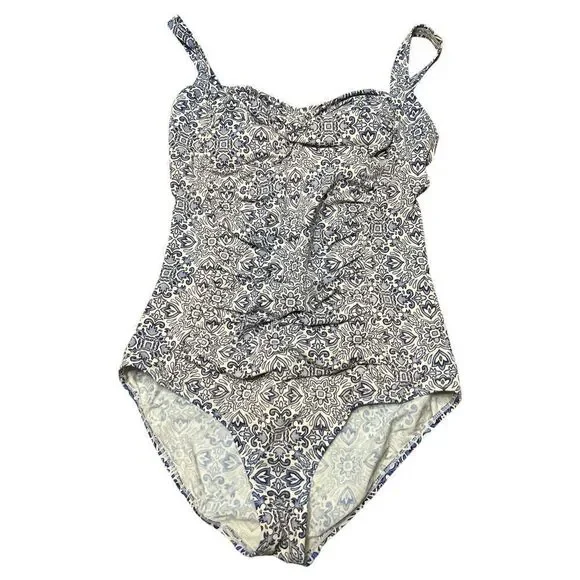 Seekers Australia Blue Scrunch Tummy One Piece Swimwear Size 10 - Picture 4 of 6